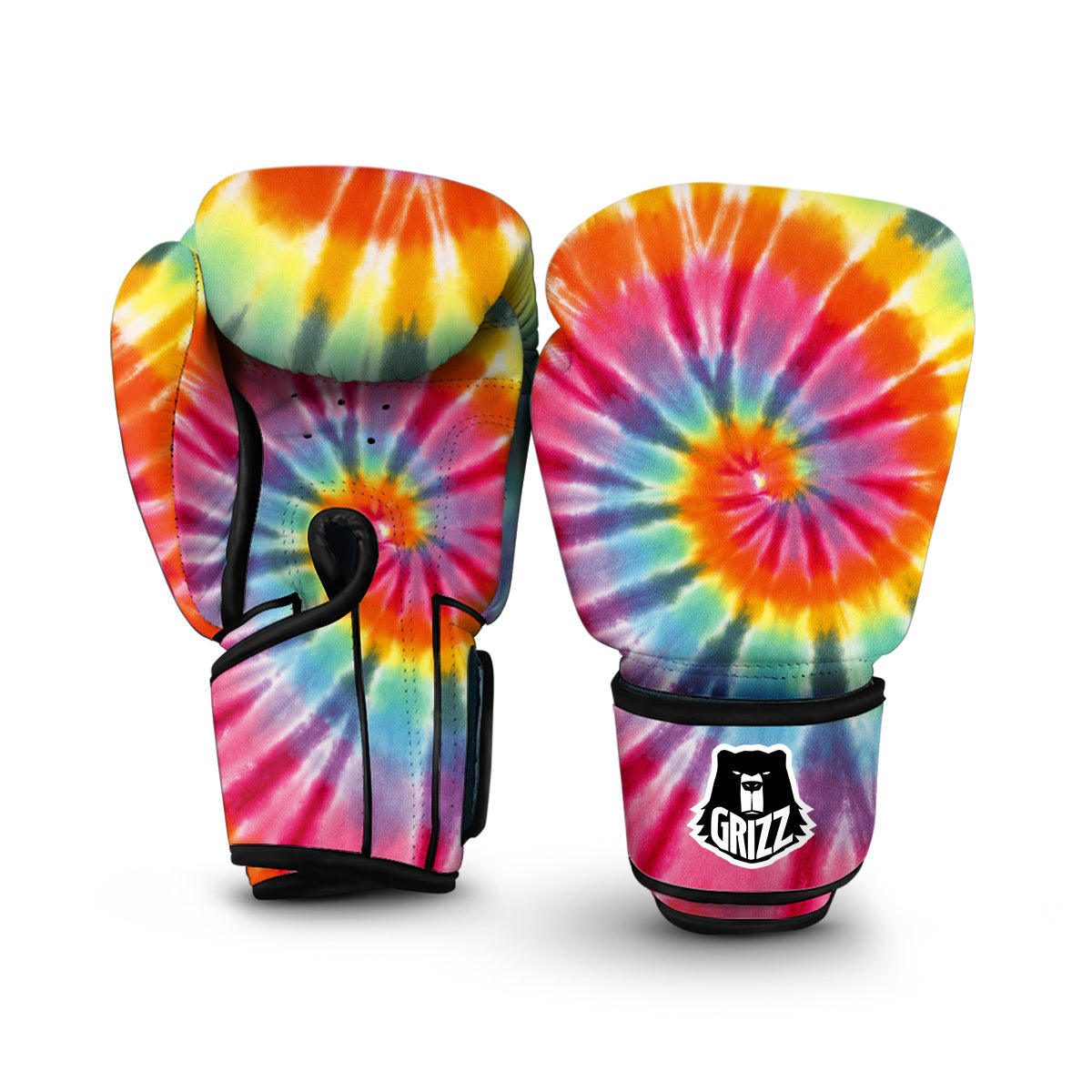 Spiral Tie Dye Print Boxing Gloves-grizzshop