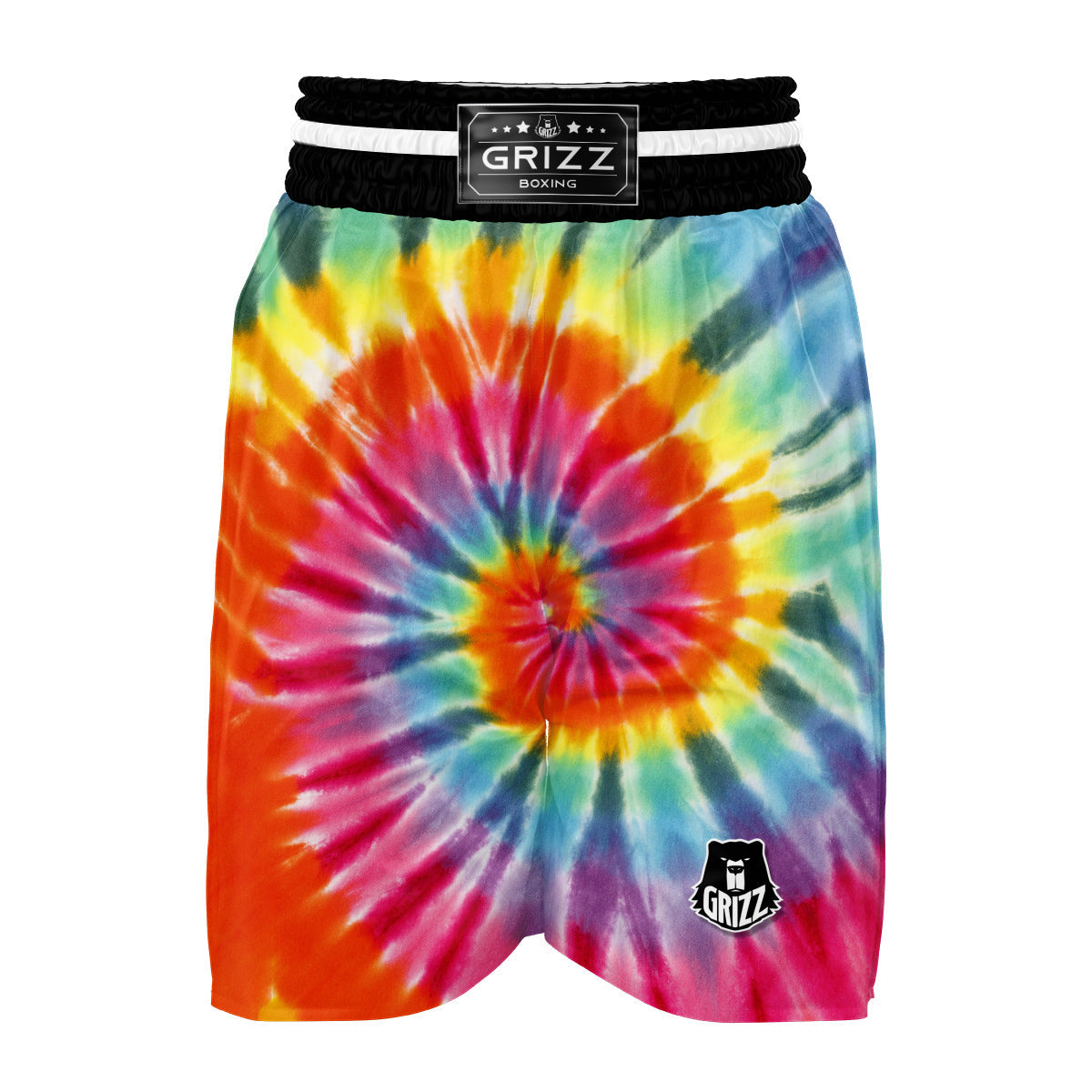 Spiral Tie Dye Print Boxing Shorts-grizzshop