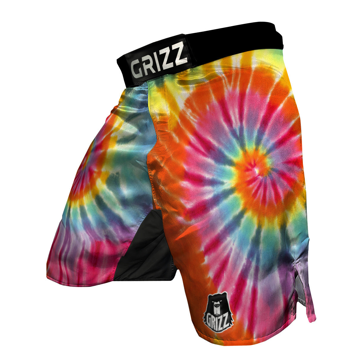 Spiral Tie Dye Print MMA Shorts-grizzshop