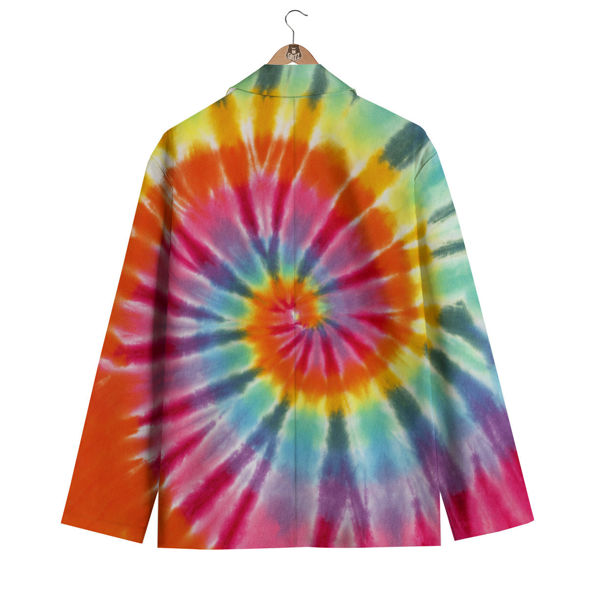 Spiral Tie Dye Print Men's Blazer-grizzshop