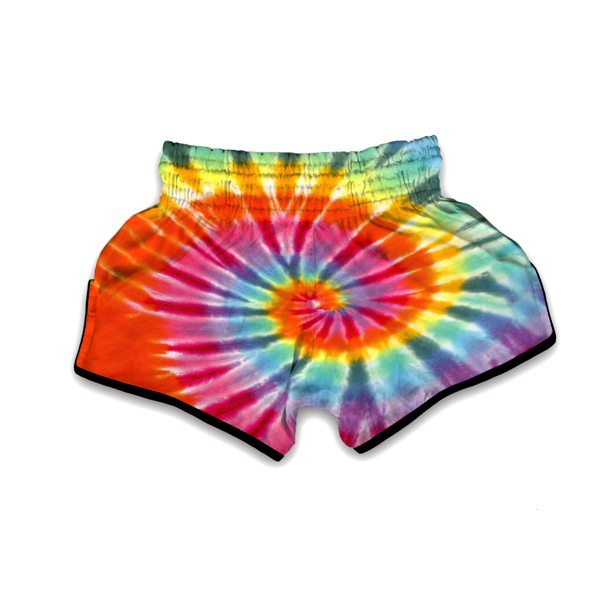 Spiral Tie Dye Print Muay Thai Boxing Shorts-grizzshop