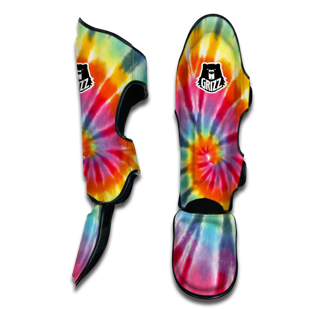 Spiral Tie Dye Print Muay Thai Shin Guards-grizzshop