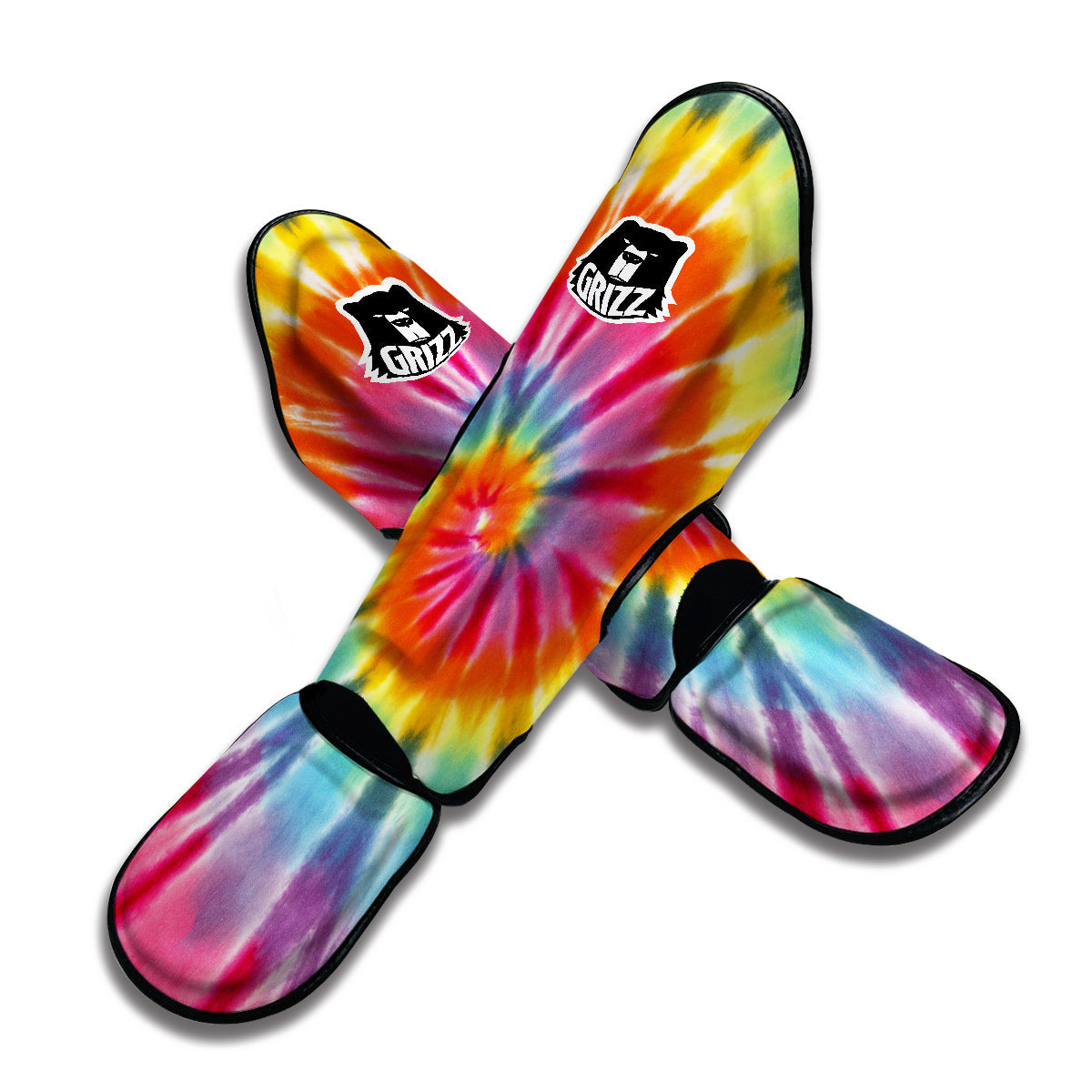 Spiral Tie Dye Print Muay Thai Shin Guards-grizzshop