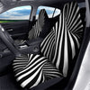 Spiral Twist Illusion White And Black Print Car Seat Covers-grizzshop