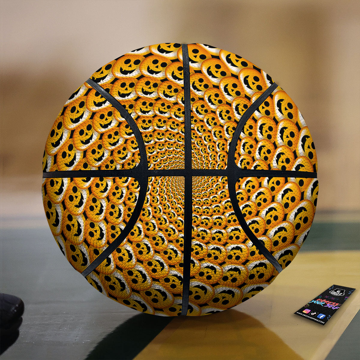 Spiral Halloween Print Basketball