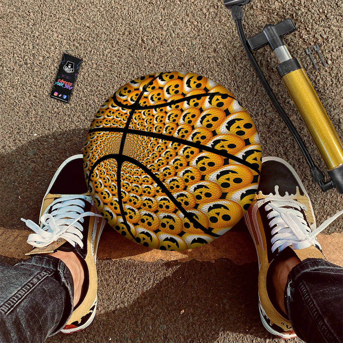 Spiral Halloween Print Basketball