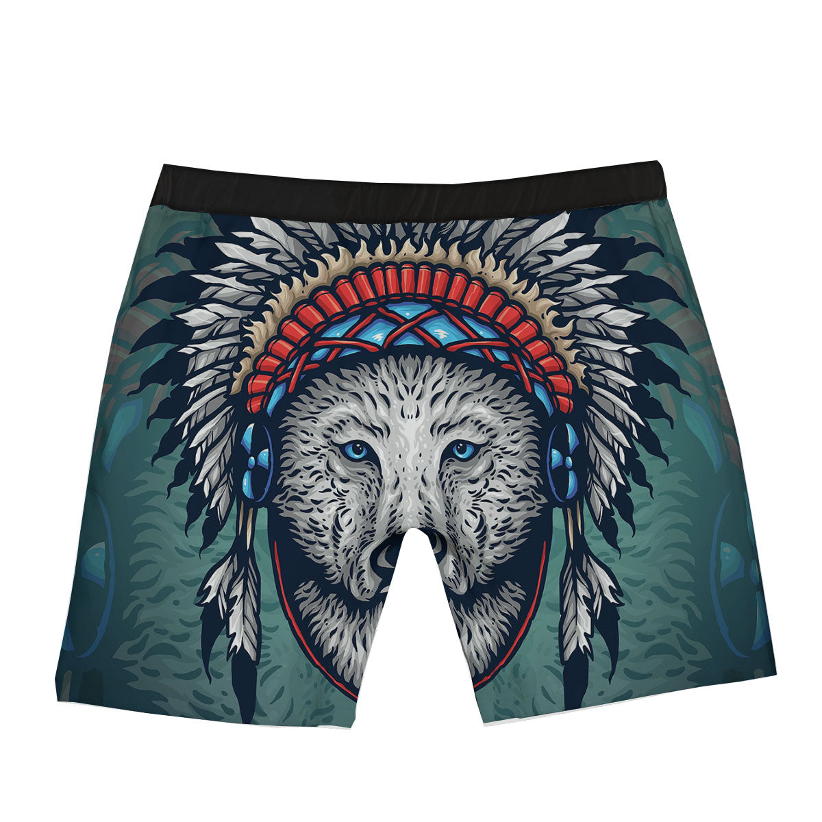 Spirit Animal Native American Wolf Print Boxer Briefs-grizzshop