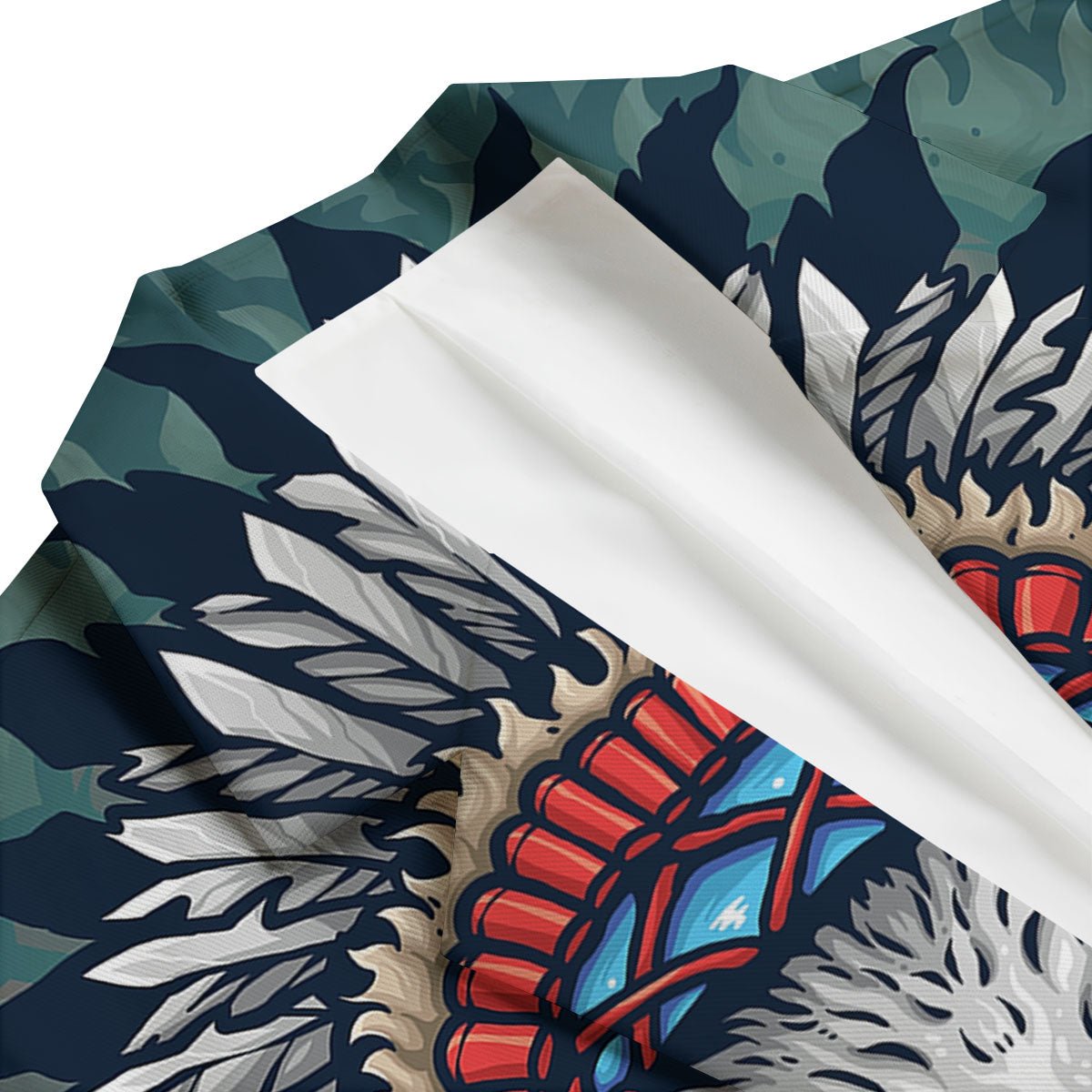 Spirit Animal Native American Wolf Print Men's Blazer-grizzshop