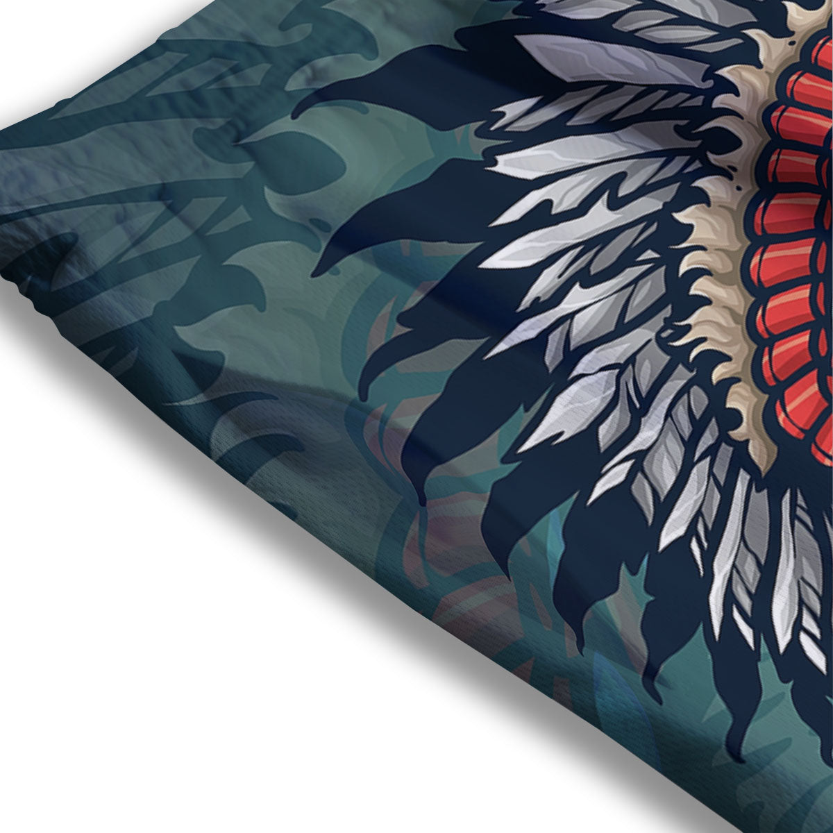 Spirit Animal Native American Wolf Print Mesh Shorts