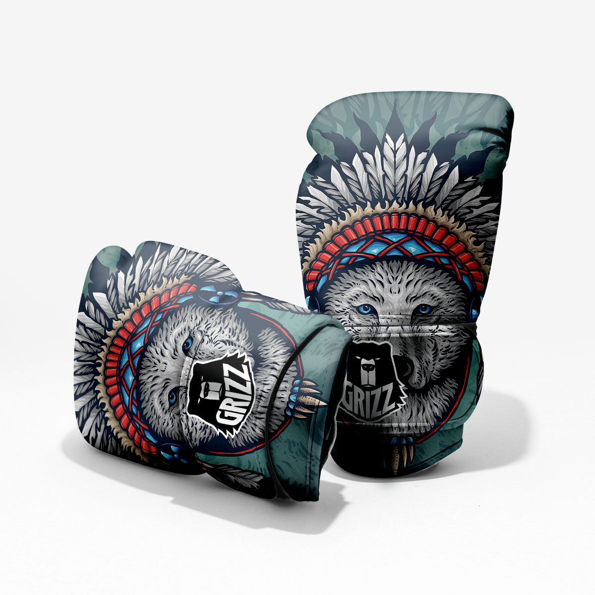 Spirit Animal Native American Wolf Print Pro Boxing Glove