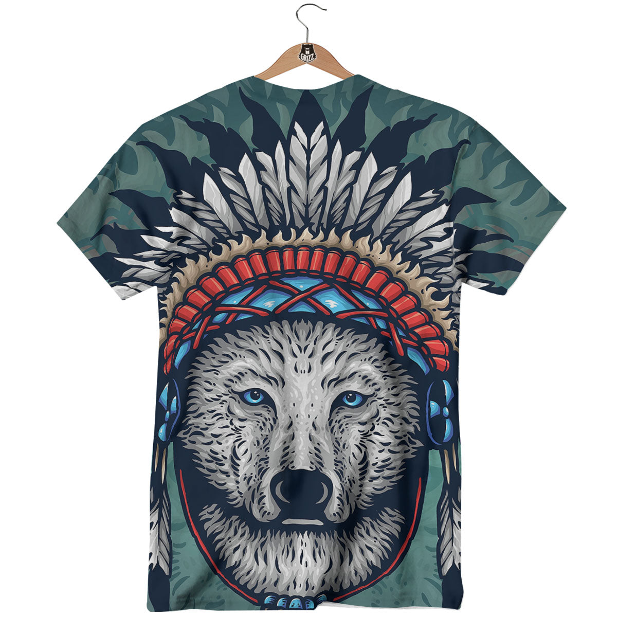 Spirit Animal Native American Wolf Print T-Shirt-grizzshop