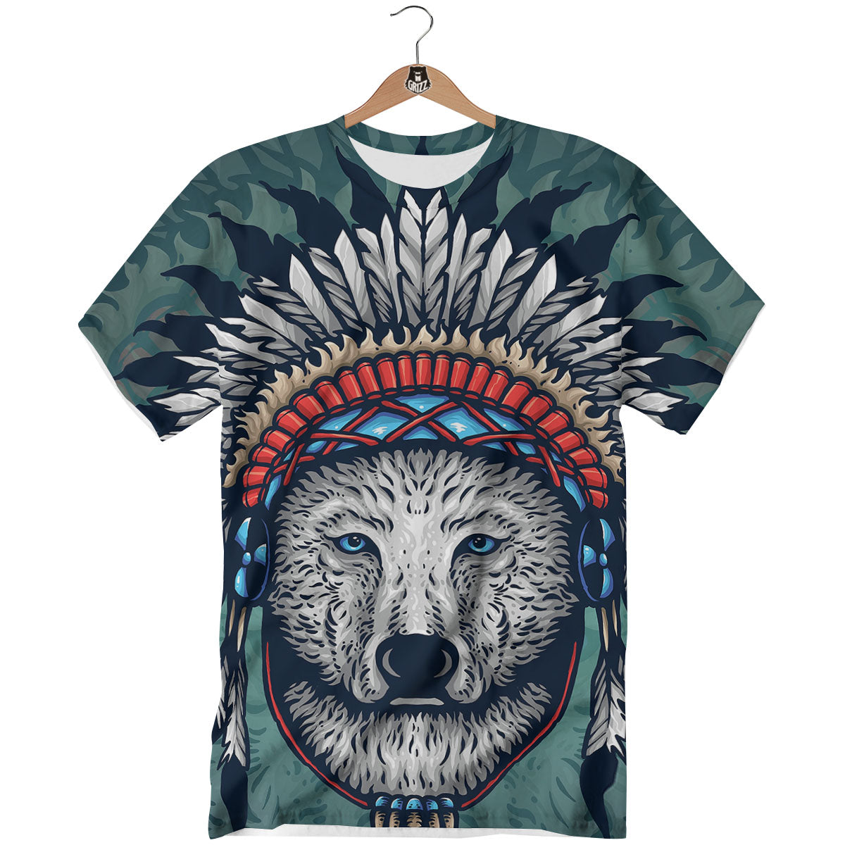 Spirit Animal Native American Wolf Print T-Shirt-grizzshop