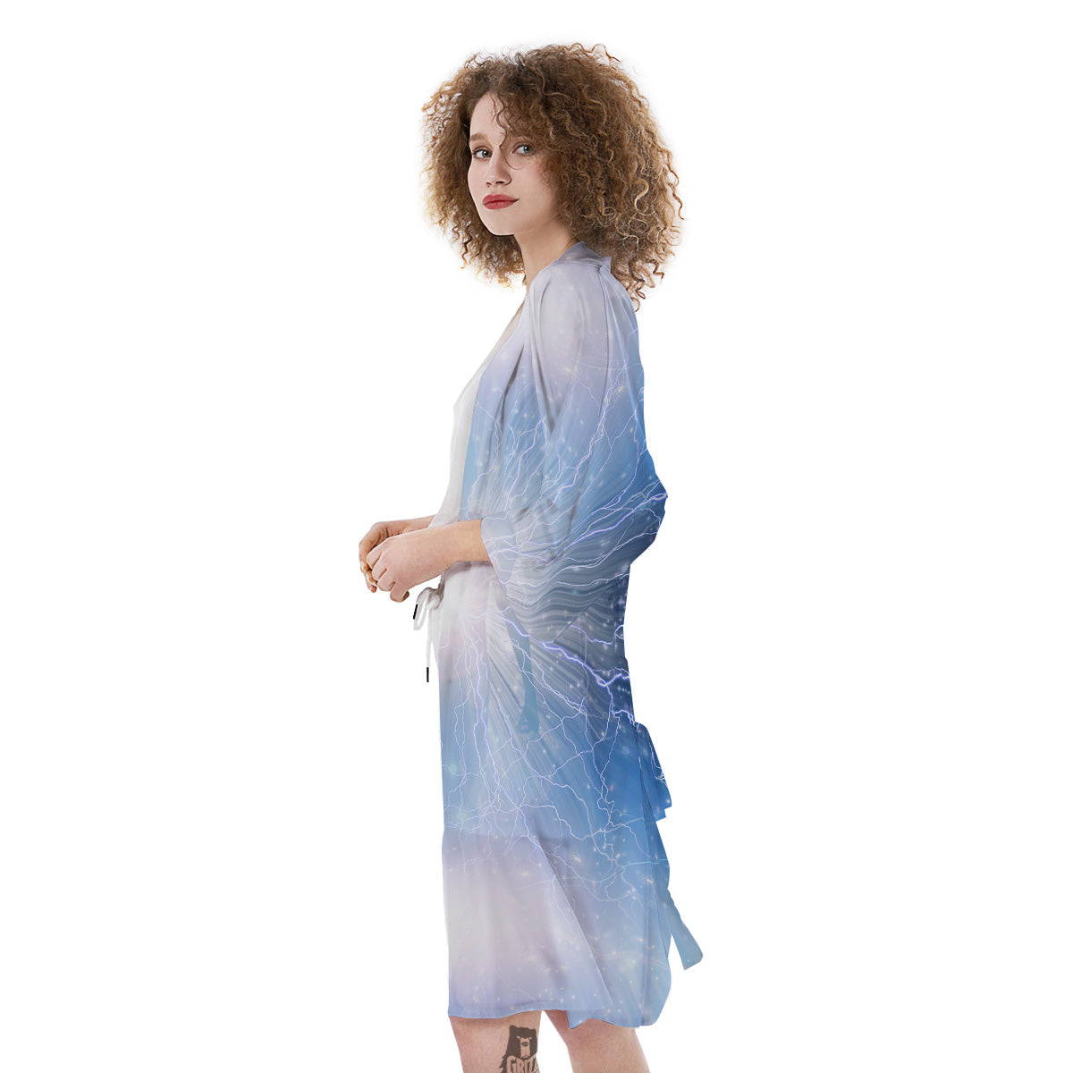 Spirit Blue Abstract Print Kimono-grizzshop
