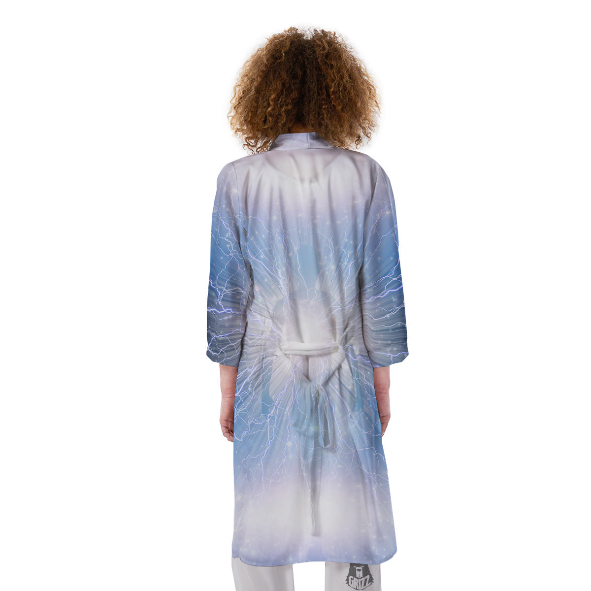 Spirit Blue Abstract Print Kimono-grizzshop
