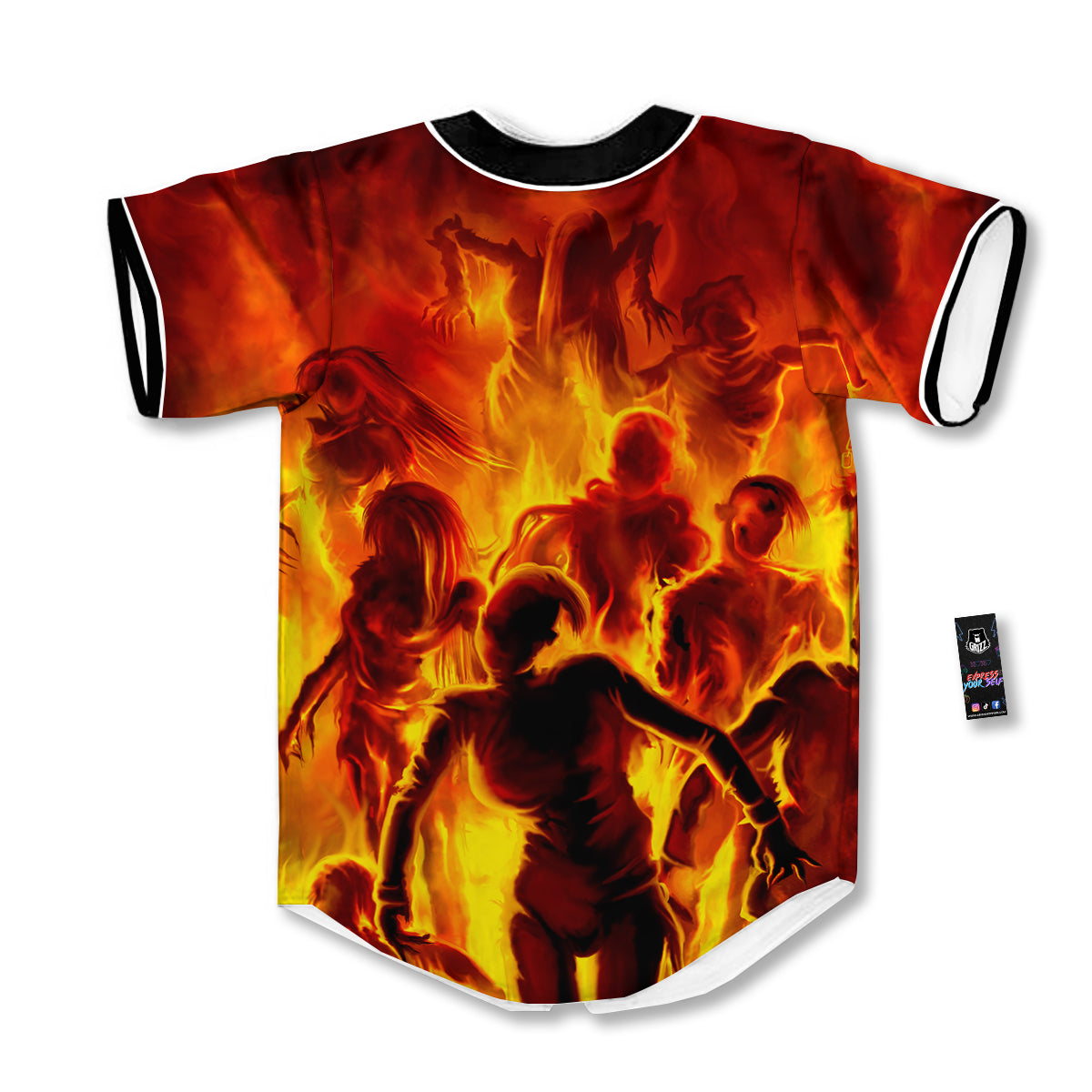Spirit In Fire Hell Print Baseball Jersey-grizzshop