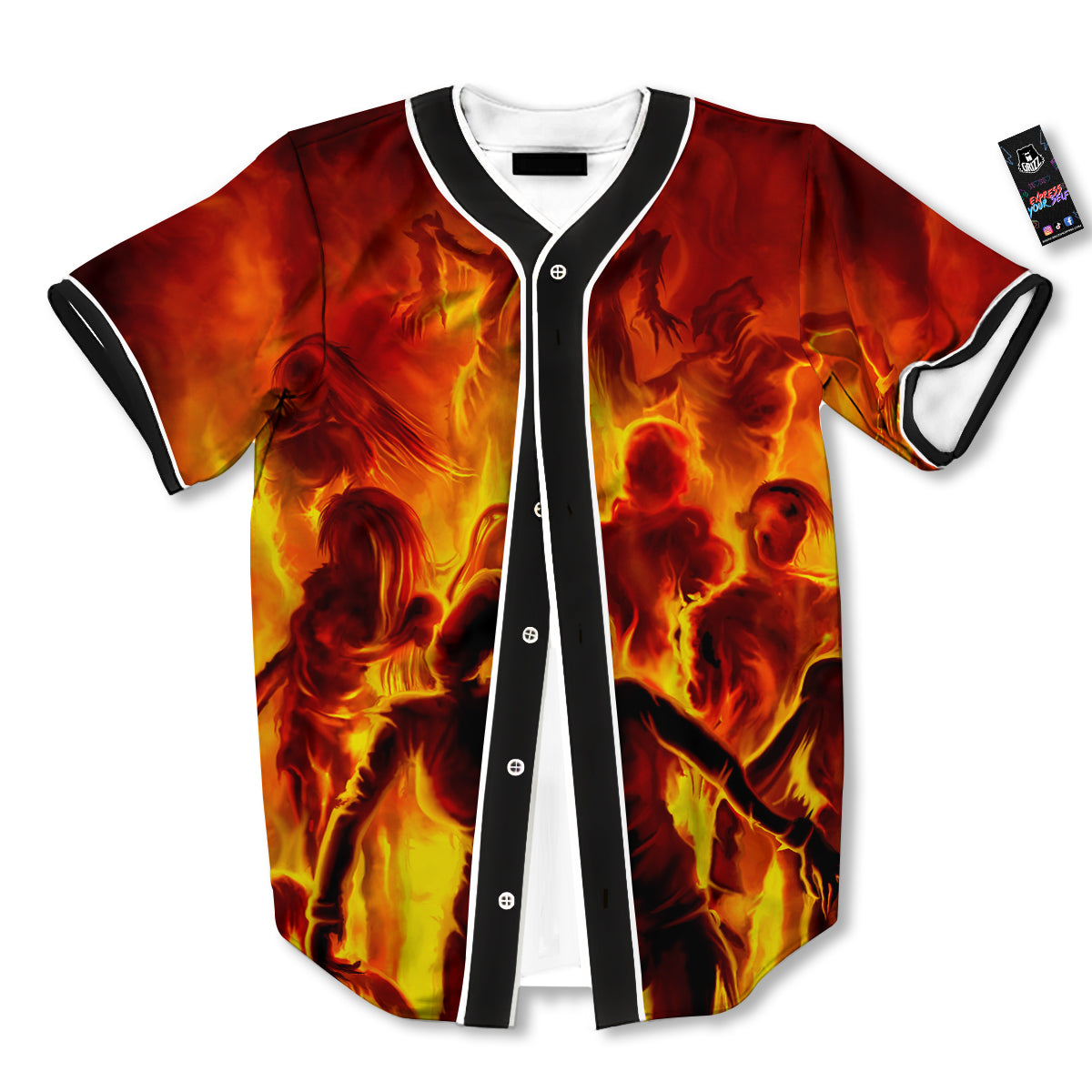 Spirit In Fire Hell Print Baseball Jersey-grizzshop