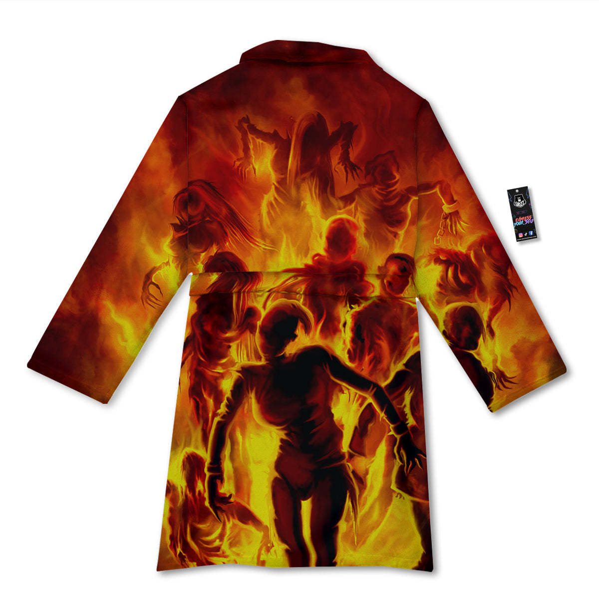 Spirit In Fire Hell Print Bathrobe-grizzshop