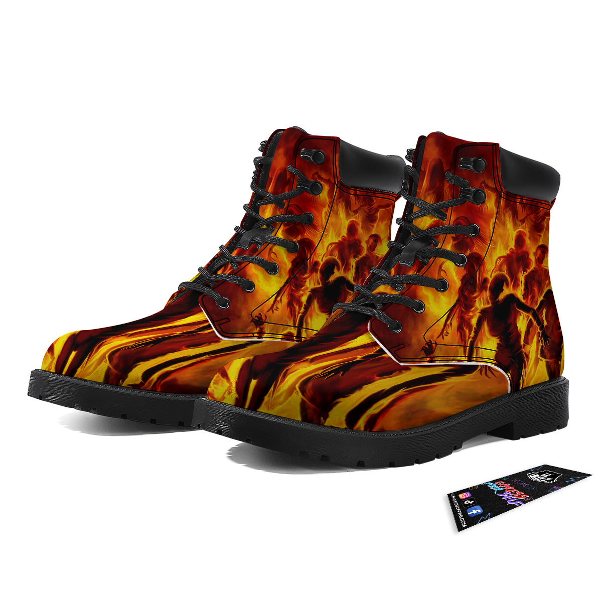 Spirit In Fire Hell Print Boots-grizzshop