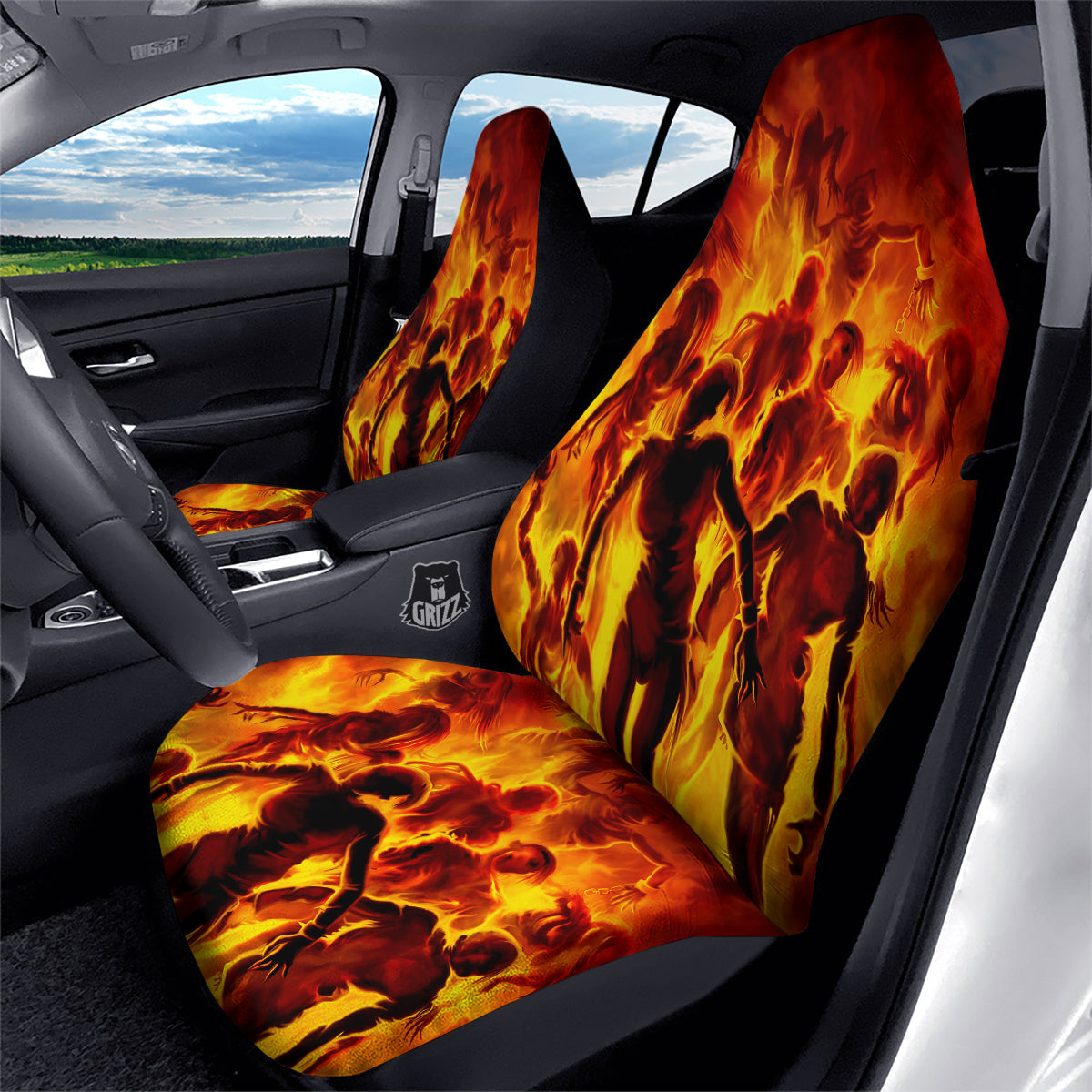 Spirit In Fire Hell Print Car Seat Covers-grizzshop