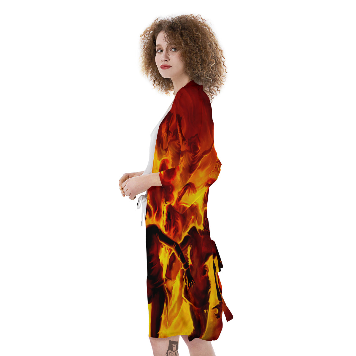Spirit In Fire Hell Print Kimono-grizzshop