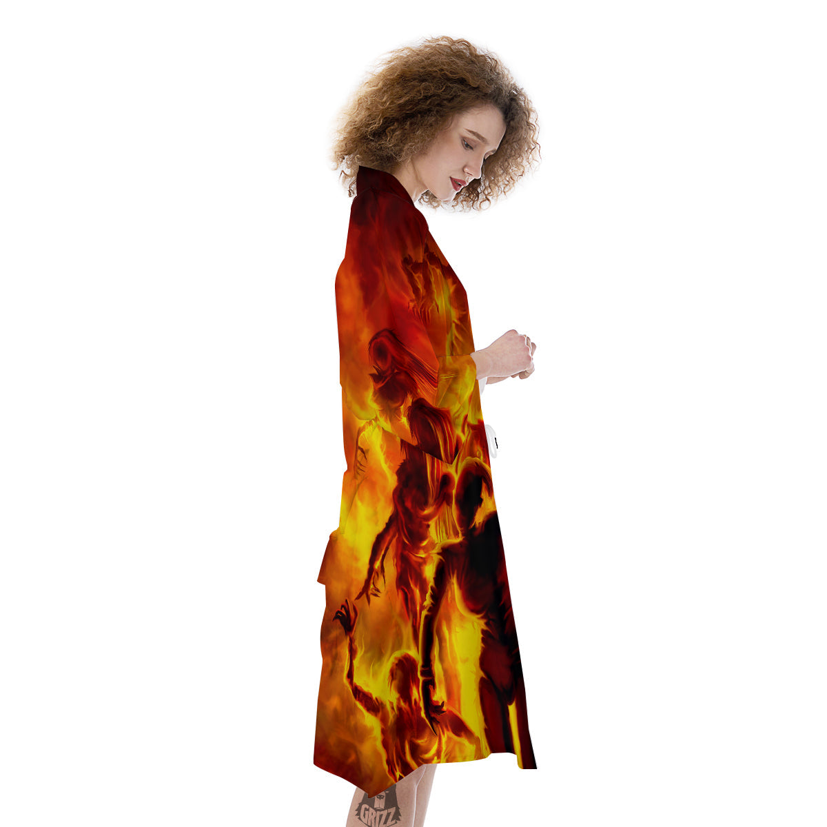 Spirit In Fire Hell Print Kimono-grizzshop