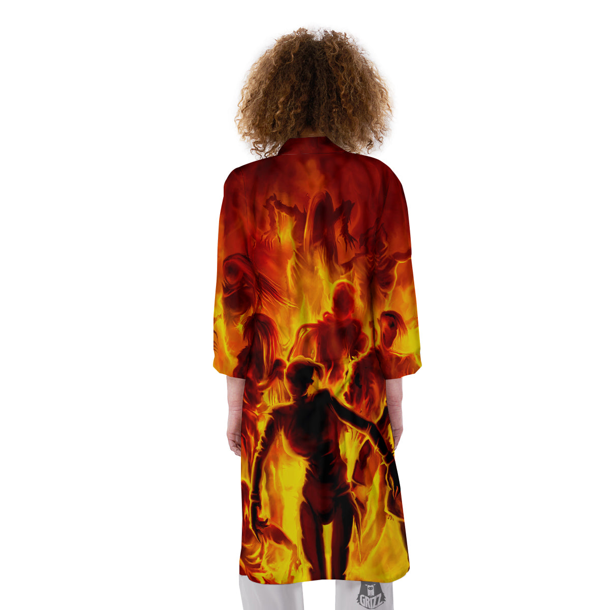 Spirit In Fire Hell Print Kimono-grizzshop