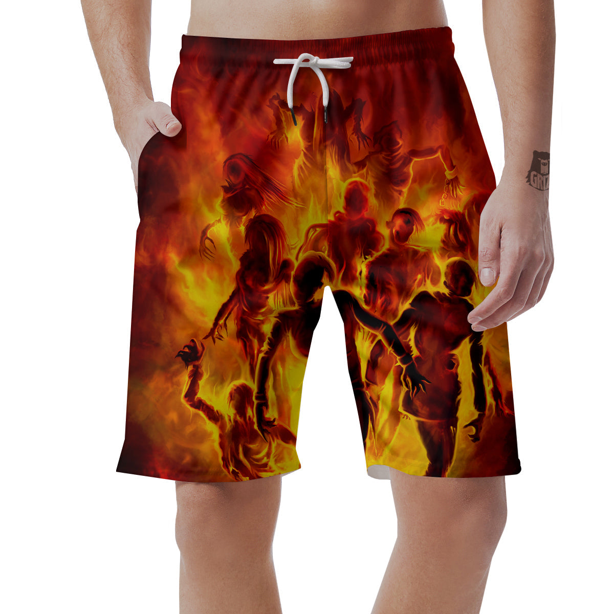 Spirit In Fire Hell Print Men's Shorts-grizzshop