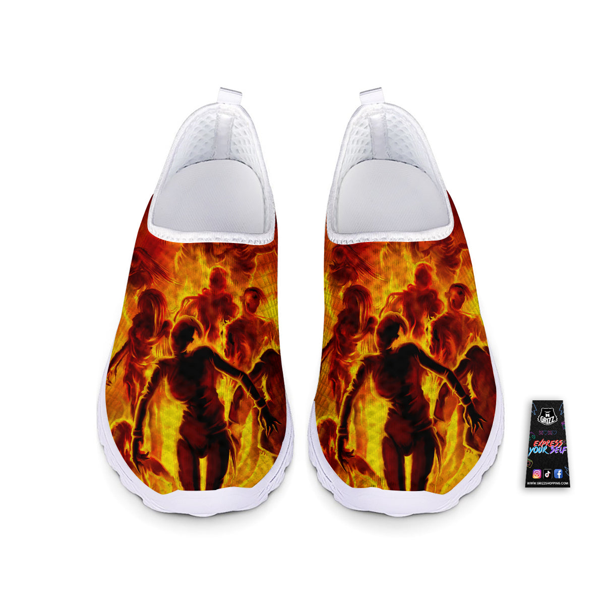 Spirit In Fire Hell Print Nurse Shoes-grizzshop