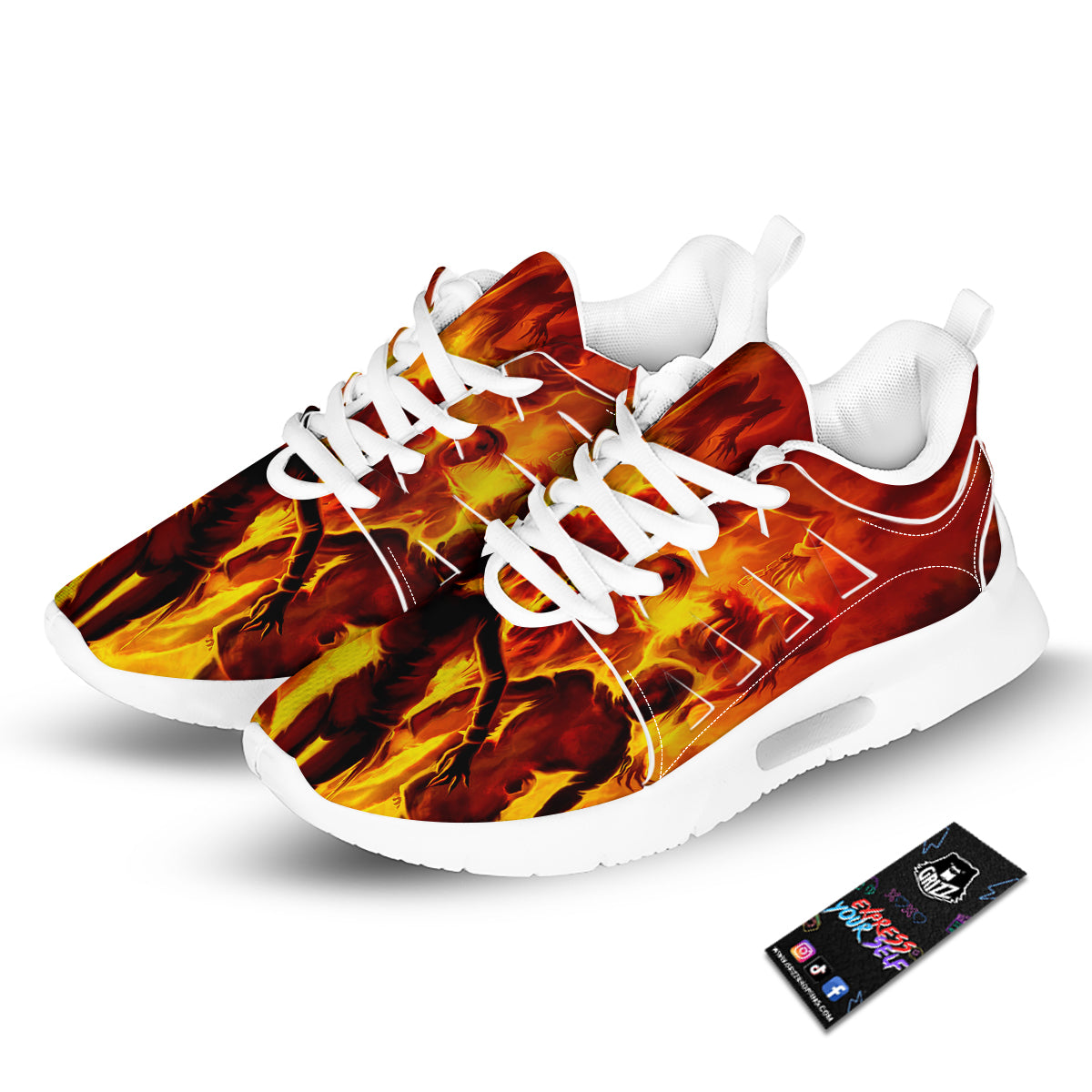 Spirit In Fire Hell Print Tennis Shoes-grizzshop