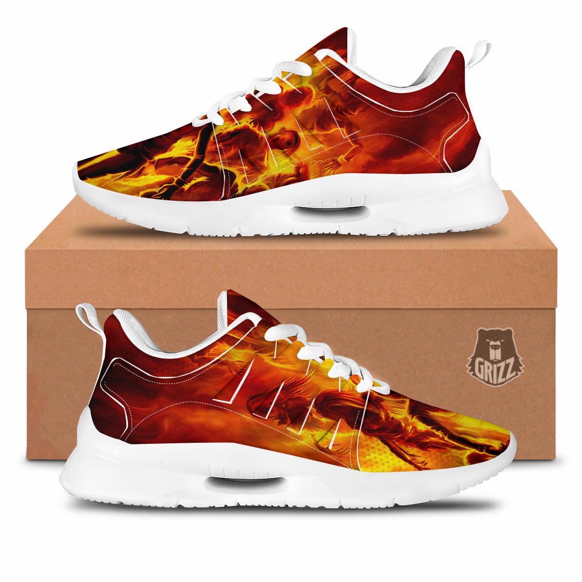 Spirit In Fire Hell Print Tennis Shoes-grizzshop
