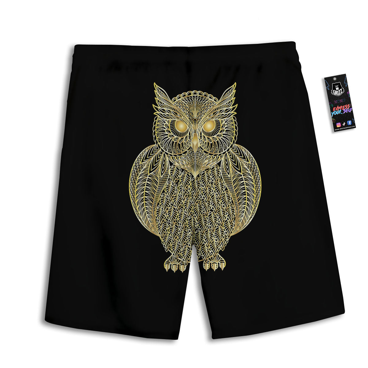 Striped Hibiscus And Pineapple Print Men's Athletic Shorts