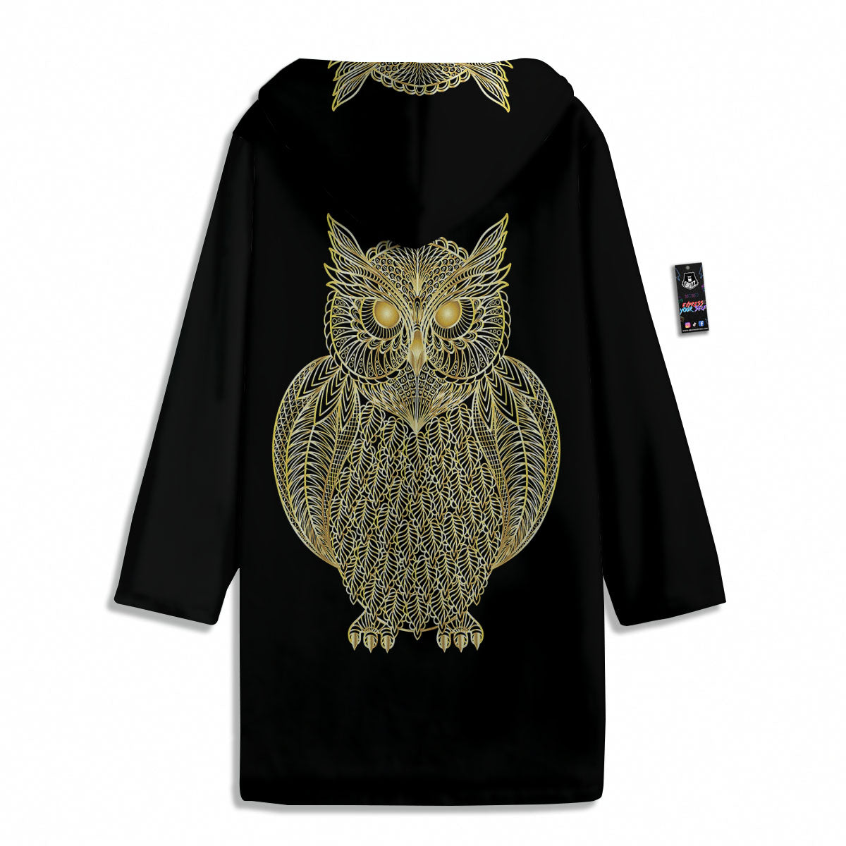 Spirit Owl Gold Print Men's Windbreaker Jacket-grizzshop