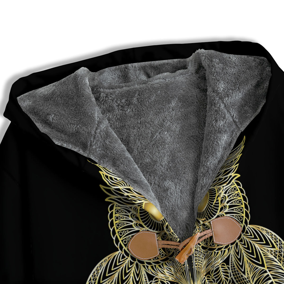 Spirit Owl Gold Print Men's Windbreaker Jacket-grizzshop