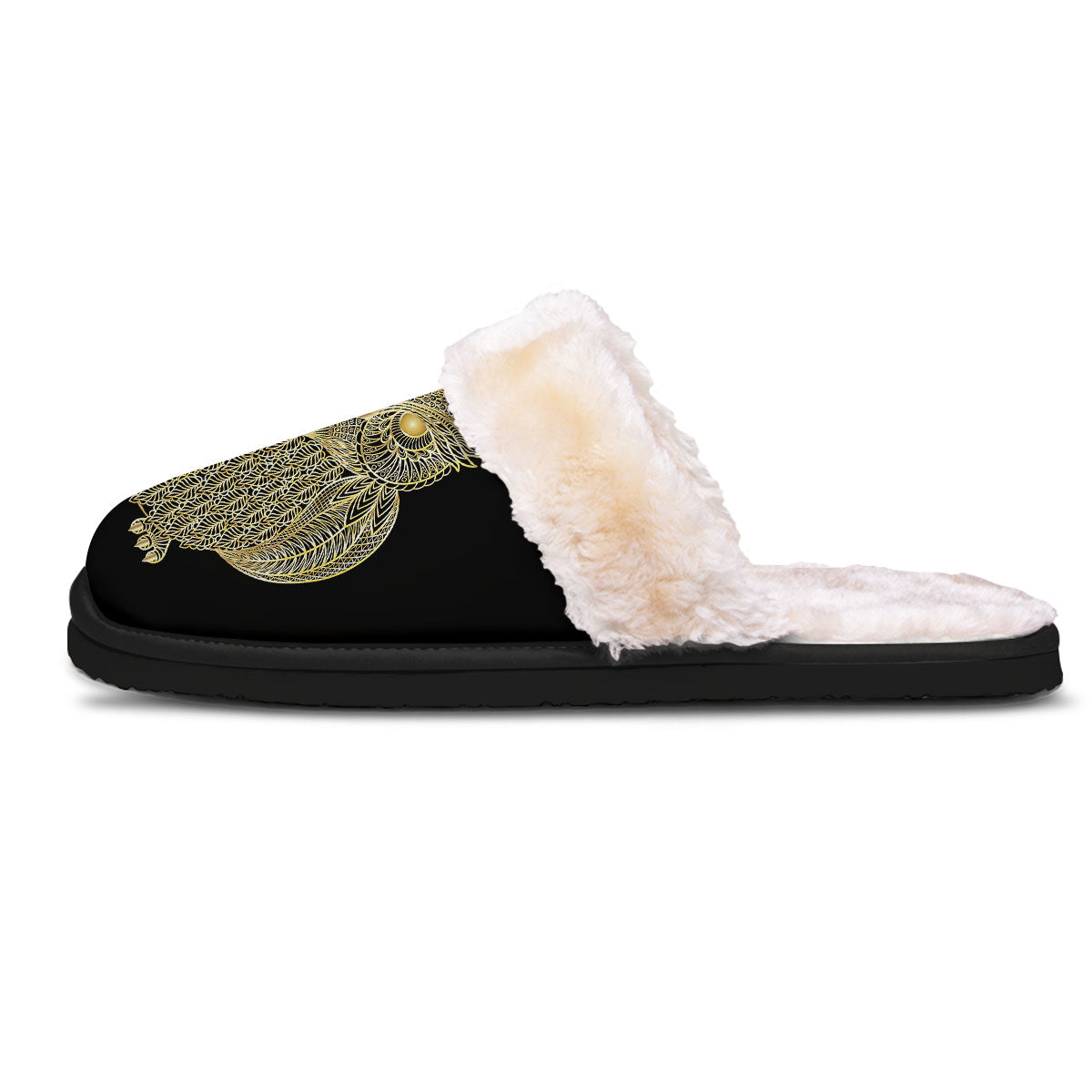 Spirit Owl Gold Print Slippers-grizzshop