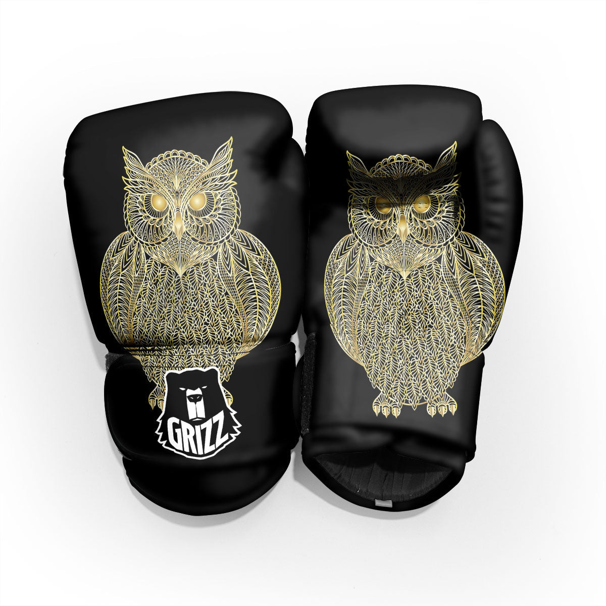 Spirit Owl Gold Print Pro Boxing Glove