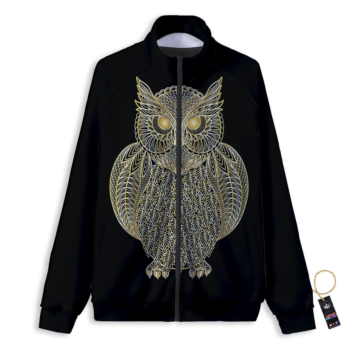 Spirit Owl Gold Print Track Jacket-grizzshop