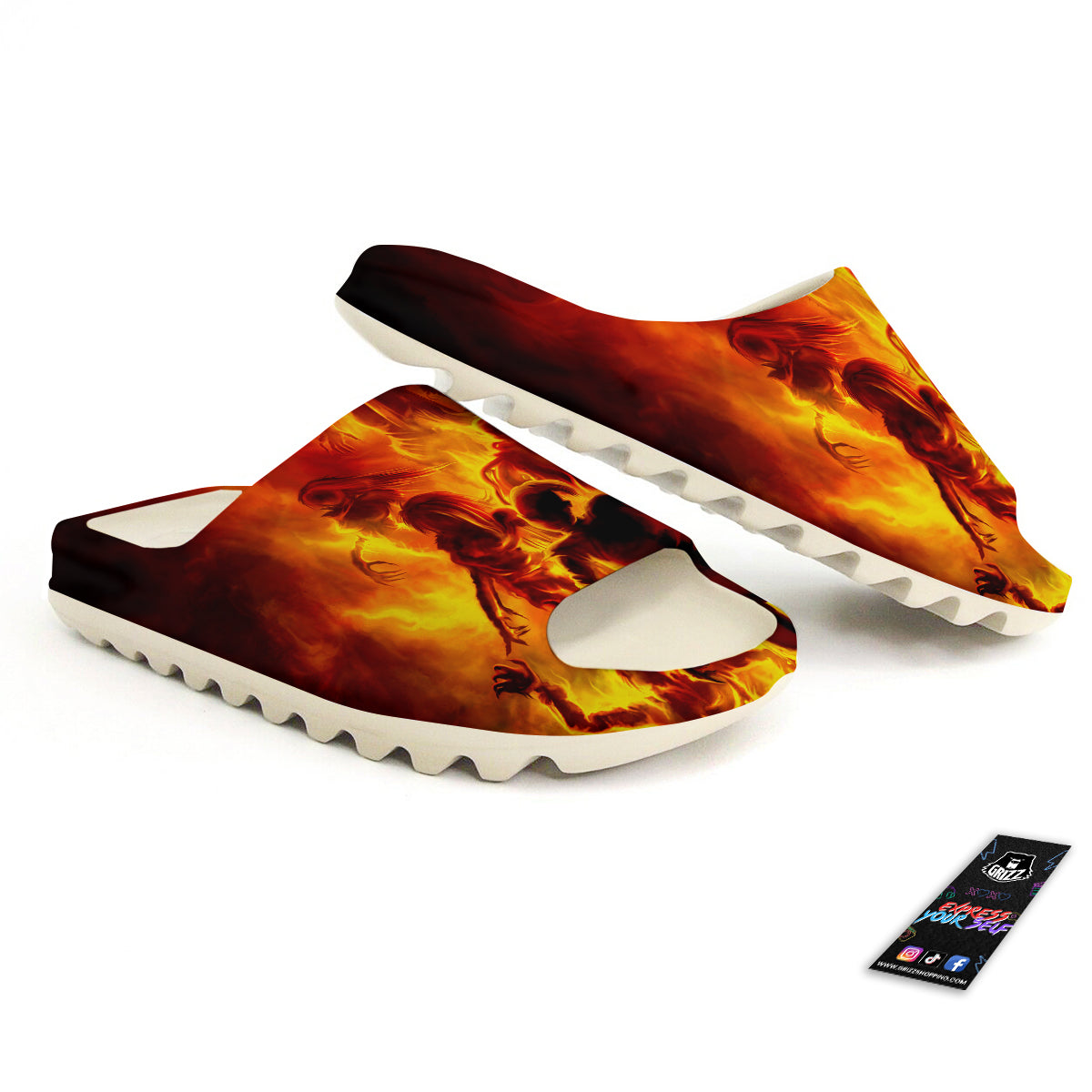 Spirit In Fire Hell Print Sandals-grizzshop