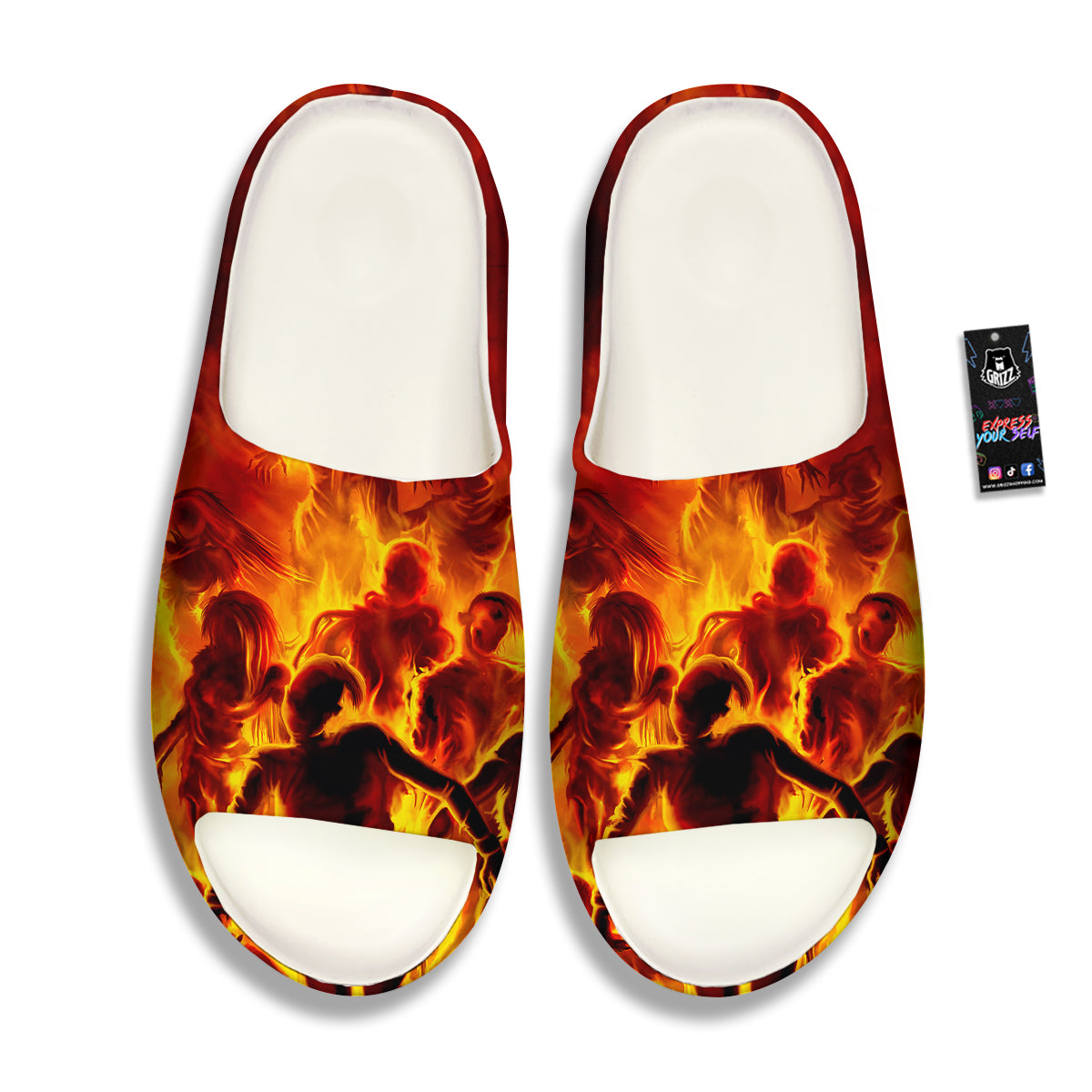 Spirit In Fire Hell Print Sandals-grizzshop