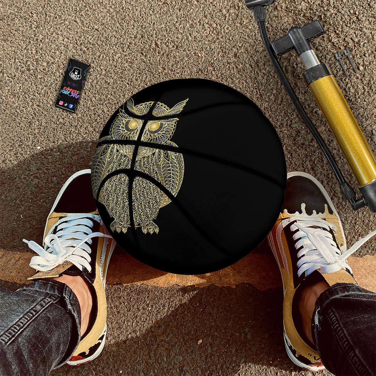 Striped Hibiscus And Pineapple Print Basketball