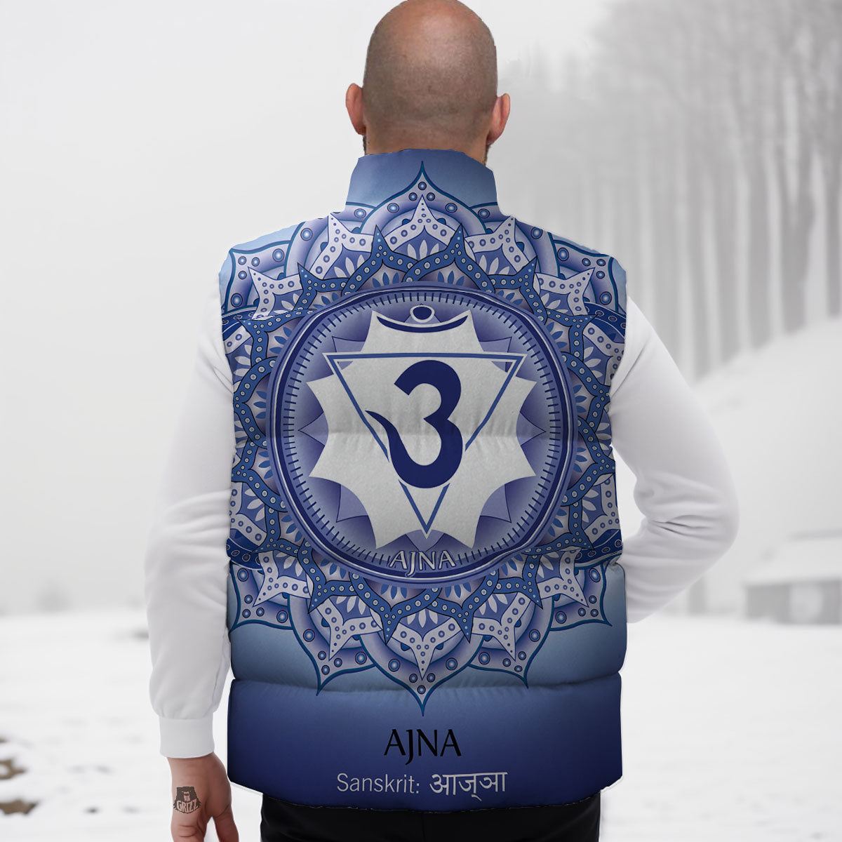Spiritual Ajna Chakra Print Down Vest