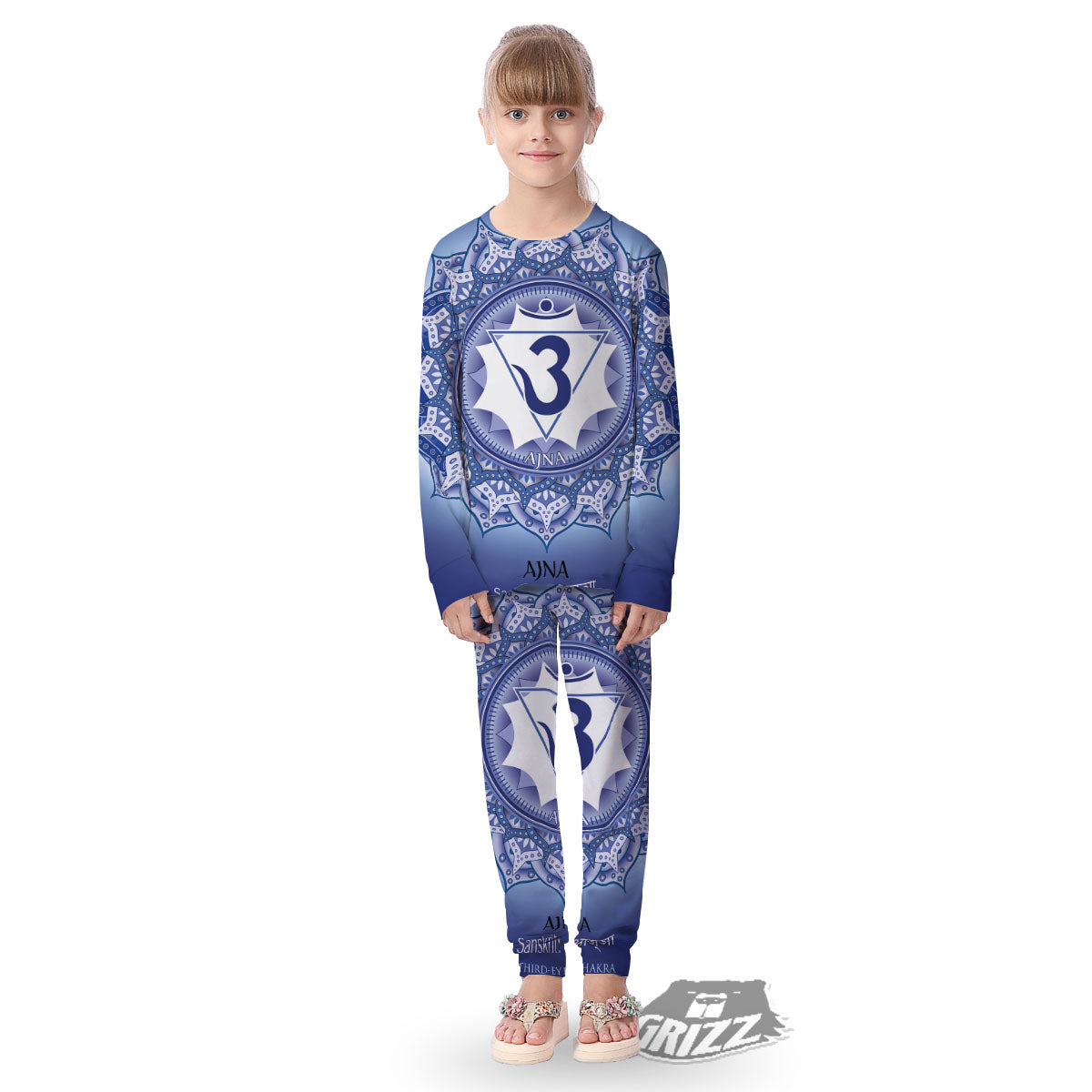 Spiritual Ajna Chakra Print Kid's Pajamas-grizzshop