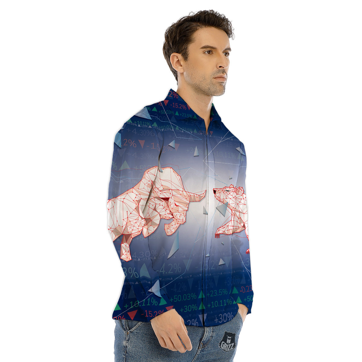 Spiritual Ajna Chakra Print Men's Dress Shirts-grizzshop