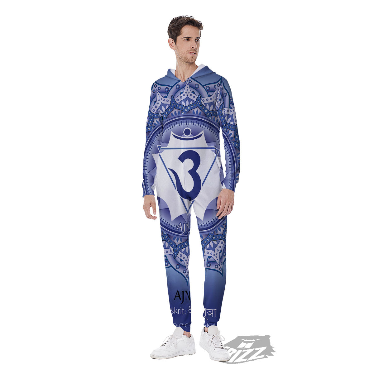 Spiritual Ajna Chakra Print Men's Jumpsuit-grizzshop