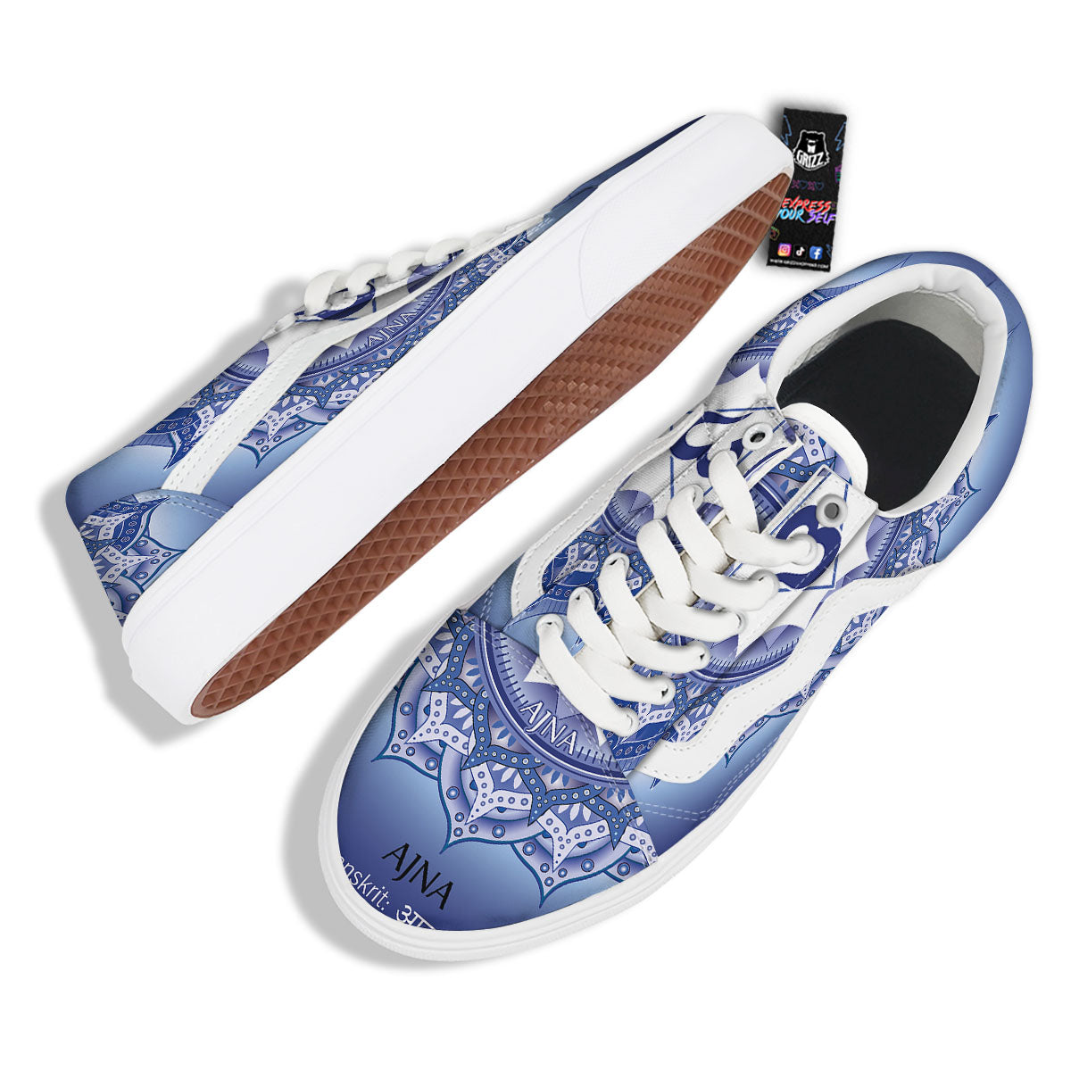 Spiritual Ajna Chakra Print Skate Shoes-grizzshop