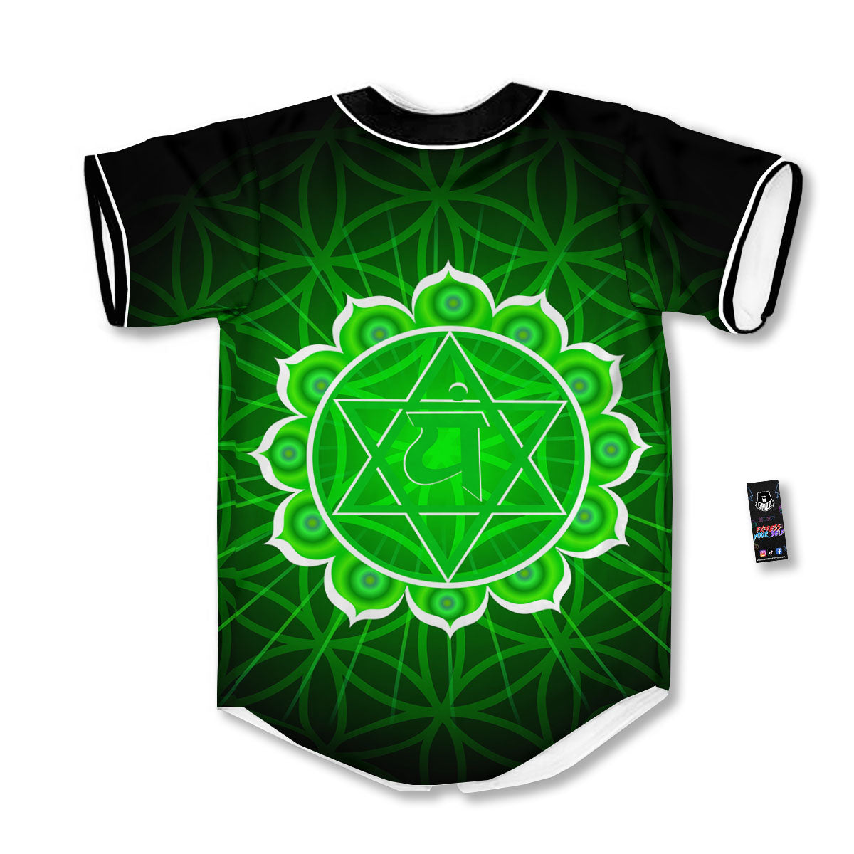 Spiritual Anahata Chakra Print Baseball Jersey-grizzshop
