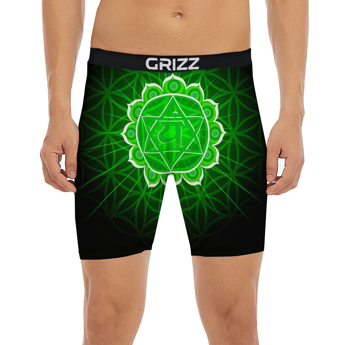 Spiritual Anahata Chakra Print Boxer Briefs-grizzshop