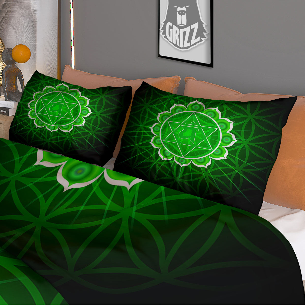 Spiritual Anahata Chakra Print Duvet Cover Bedding Set