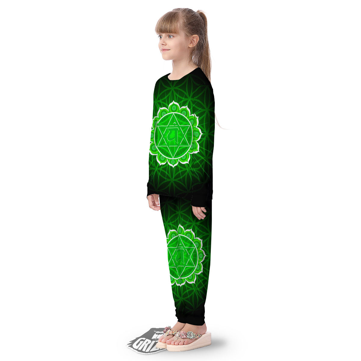Spiritual Anahata Chakra Print Kid's Pajamas-grizzshop
