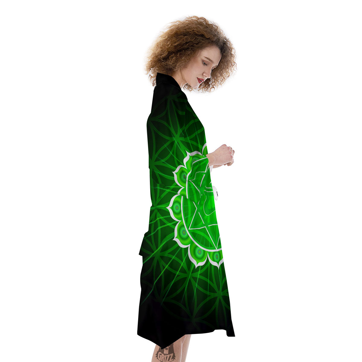 Spiritual Anahata Chakra Print Kimono-grizzshop