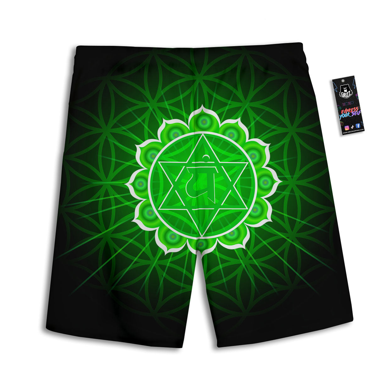 Spiritual Anahata Chakra Print Men's Athletic Shorts
